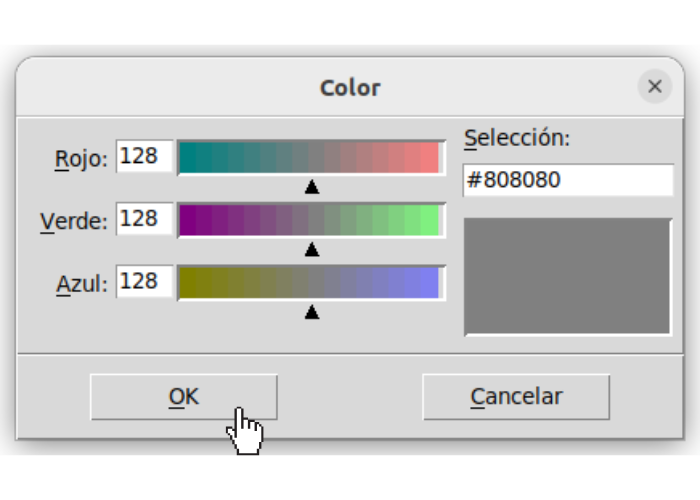 Selector de colores para la personalización de los datos.