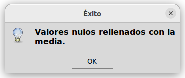 Verificación del estado para el rellenado de datos nulos.