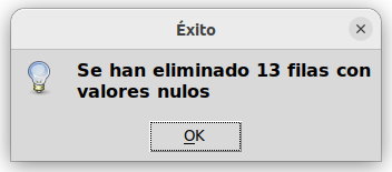 Verificación de eliminación de valores nulos.