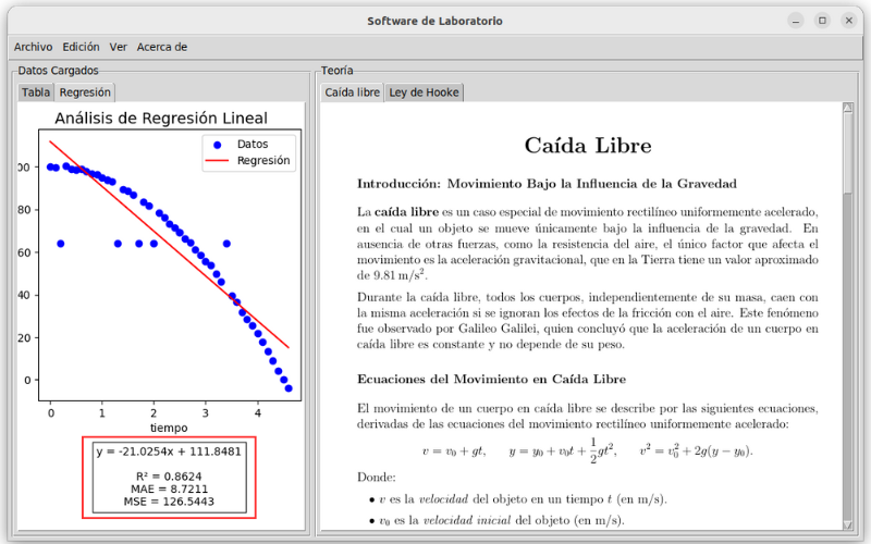 Métricas de evaluación para un ajuste por *Regresión Lineal*.